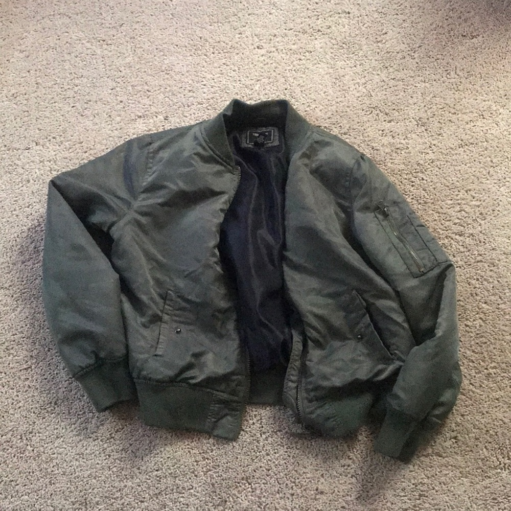Army green bomber jacket